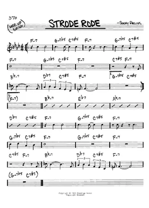 Strode Rode Chart Strode Rode の公式楽譜を演奏する by Sonny Rollins ピアノ, ボーカル | MuseScore.com