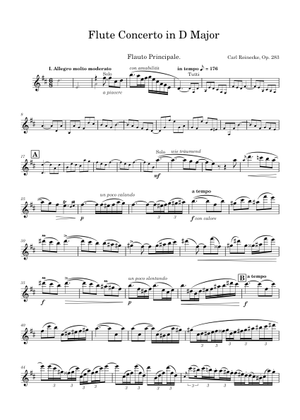 フルート協奏曲 Op. 283 - C. ライネッケ 楽譜 ピアノ, フルート (ソロ