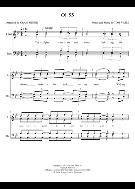 無料のオル・55 トム・ウェイツ の楽譜 | MuseScore.com でPDFの
