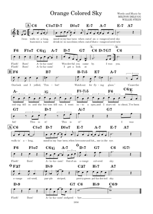 Orange Colored Sky の公式楽譜を演奏する by Milton Delugg and