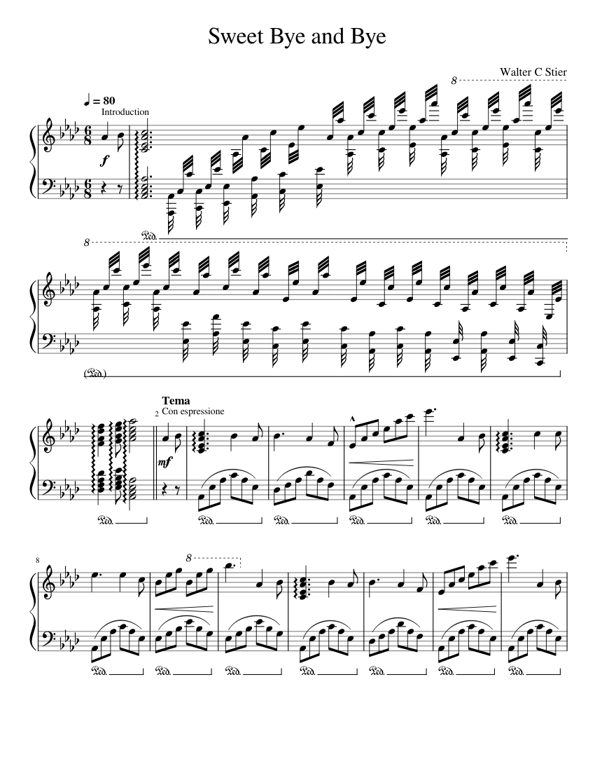 スウィート・バイ・アンド・バイ 楽譜 ピアノ (ソロ) | MuseScore.com