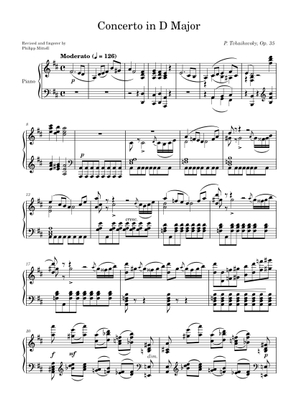 チャイコフスキー - バイオリン協奏曲（第1楽章） 楽譜 フルート