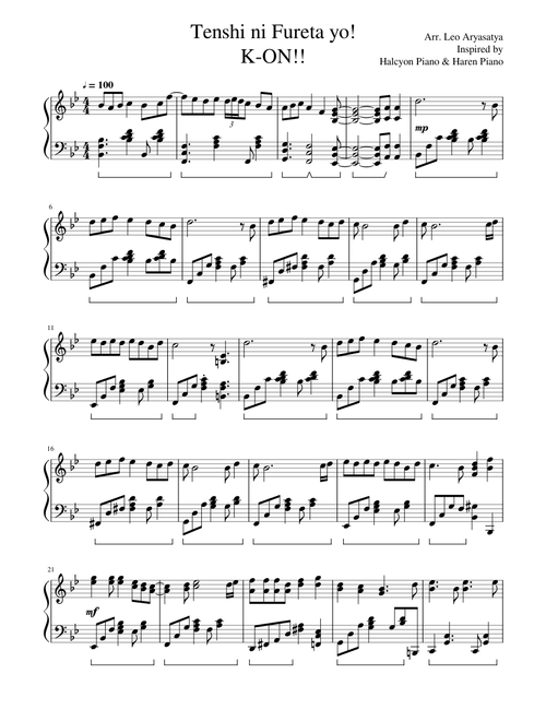 無料の けいおん! の楽譜 | アニメ ハブ | MuseScore.com でPDFの