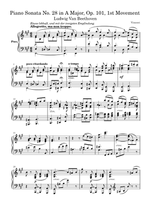 ソナタ第28番、第1楽章 楽譜 ピアノ (ソロ) | MuseScore.com