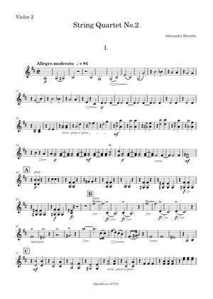 String Quartet No.2 – Aleksandr Borodin 楽譜 コード付き ピアノ