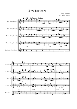 Four brothers – Woody Herman 楽譜 コード付き アルトサックス (ソロ