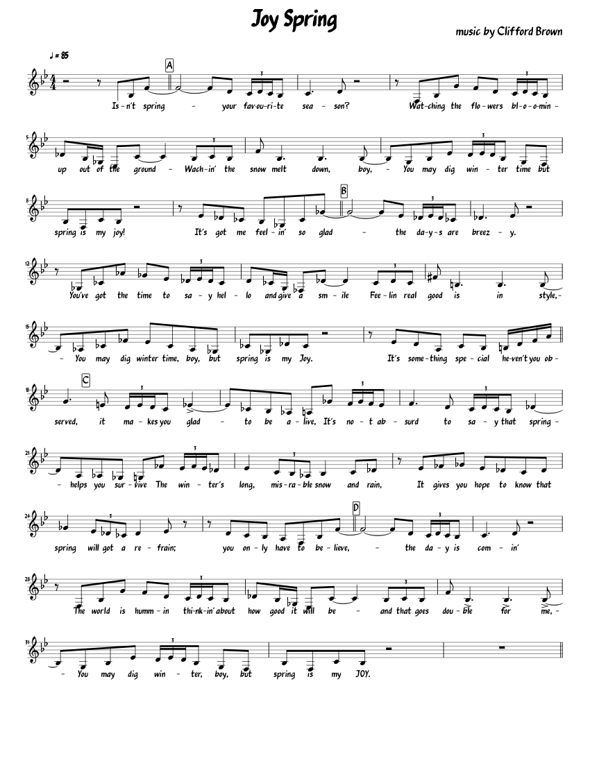 ジョイ・スプリング 楽譜 ピアノ (ソロ) easy | MuseScore.com