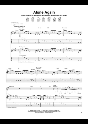 Unchain the night の公式楽譜を演奏する by Dokken ギター