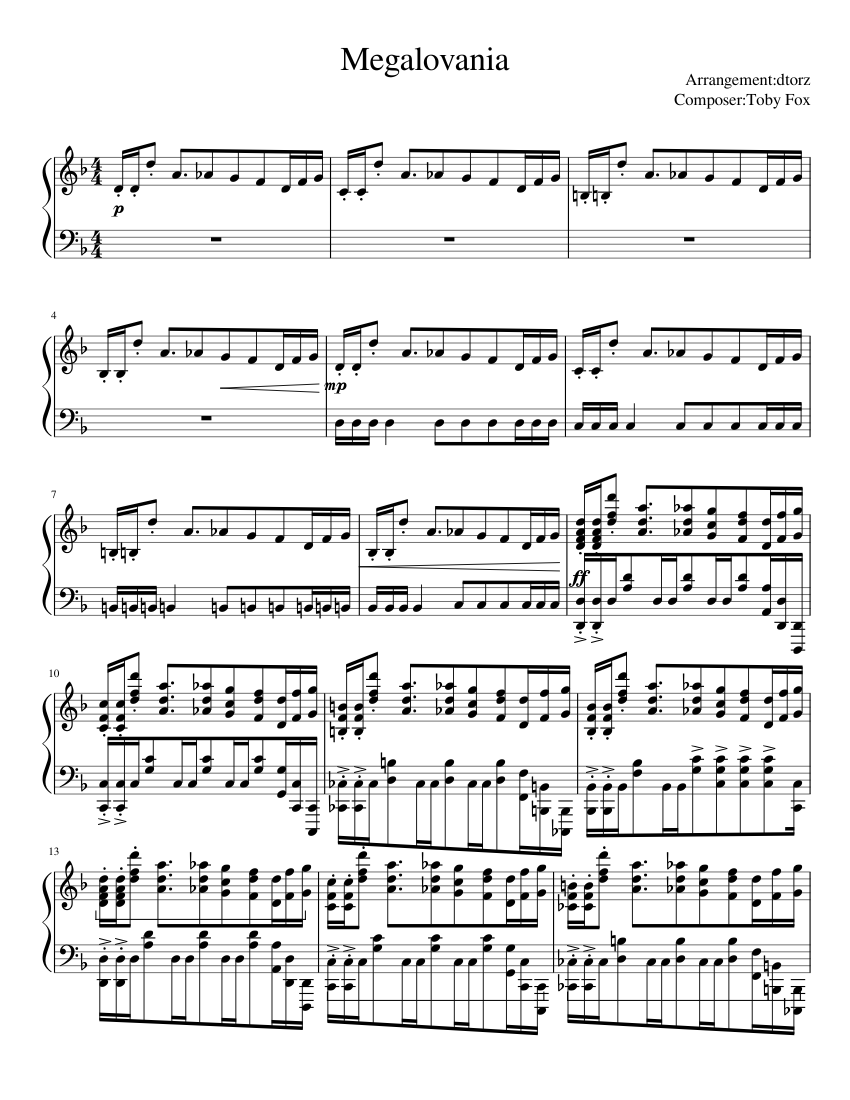 メガロヴァニア ピアノアレンジ 楽譜 ピアノ (ソロ) | MuseScore.com
