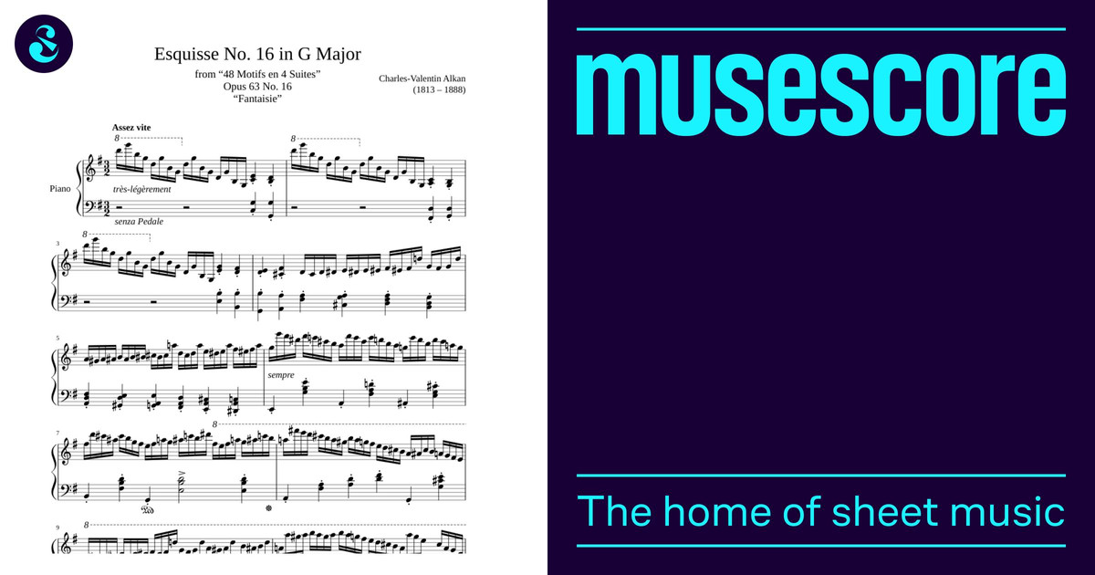 Esquisse Opus 63 No. 16 in G Major 楽譜 ピアノ (ソロ) | MuseScore.com