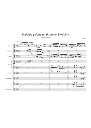 J. S. バッハ: プレリュードとフーガ ロ短調, BWV 544 楽譜 オルガン