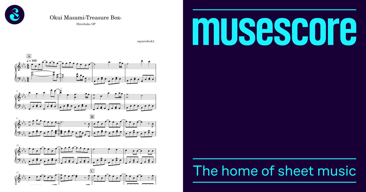 TREASURE BOX - Okui Masami 楽譜 ピアノ (ソロ) | MuseScore.com