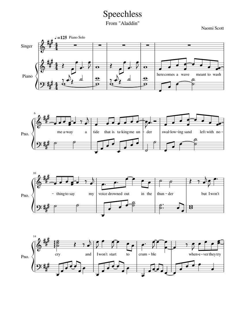 言葉を失う 楽譜 ピアノ, ギター (混合デュオ) | MuseScore.com