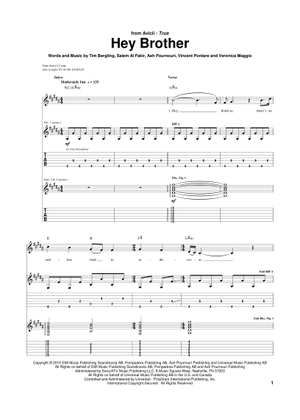 Hey brother の公式楽譜を演奏する by Avicii ギター | MuseScore.com
