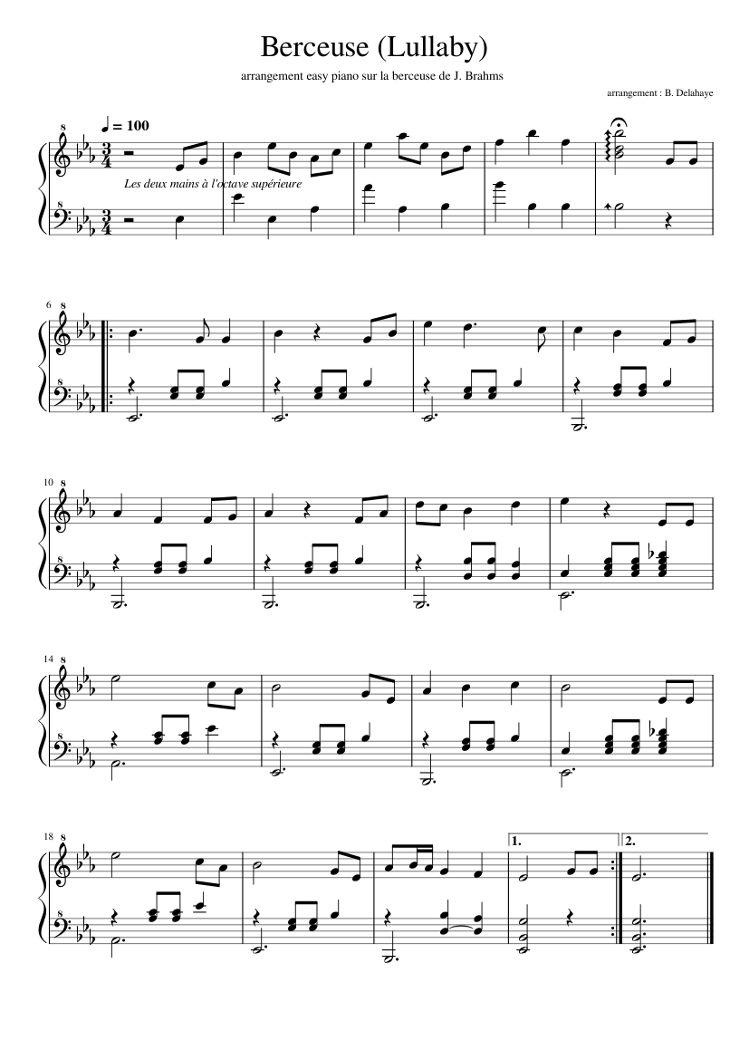 子守唄、簡単なピアノ 楽譜 ピアノ (ソロ) | MuseScore.com 子守唄、簡単なピアノ 楽譜 ピアノ (ソロ) | MuseScore.com