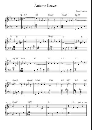 枯葉 (ジャズピアノ) 楽譜 ピアノ (ソロ) | MuseScore.com