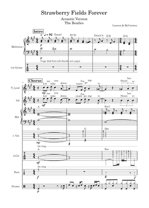 Strawberry fields forever の公式楽譜を演奏する by The Beatles