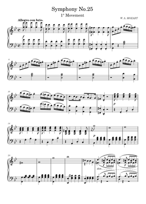 交響曲第25番 (モーツァルト) 楽譜 ピアノ (ソロ) | MuseScore.com