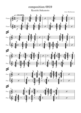 無料の作曲 0919 坂本龍一 の楽譜 | MuseScore.com でPDFの