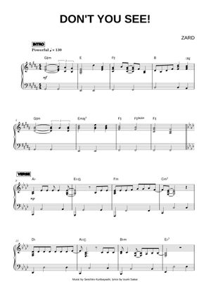 Don't you see! - ZARD 楽譜 ピアノ (混合アンサンブル) | MuseScore.com
