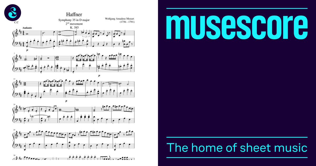 Symphony #35 in D K385 (Haffner) 2nd Movement – Wolfgang Amadeus