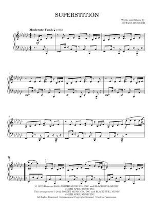 Superstition - Stevie Wonder 楽譜 ピアノ (ソロ) | MuseScore.com
