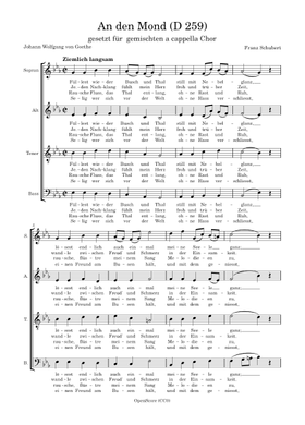 無料の月に寄せる, D.259 フランツ・シューベルト の楽譜 | MuseScore