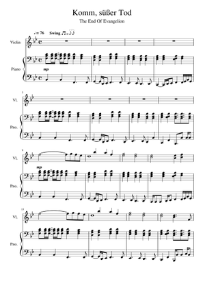 甘き死よ、来たれ 楽譜 ピアノ, バイオリン (ソロ) | MuseScore.com