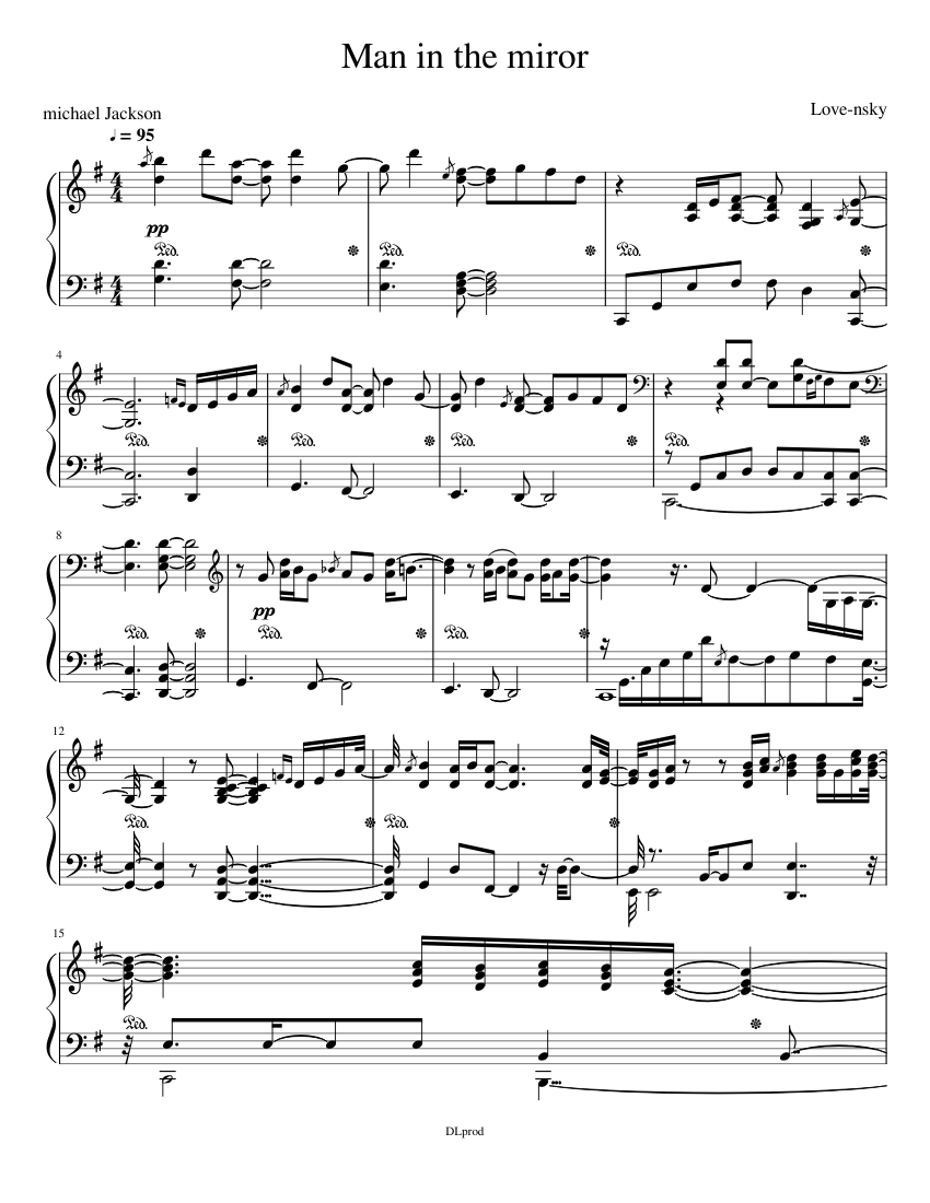 鏡の中の男 ピアノ 楽譜 ピアノ (ソロ) | MuseScore.com