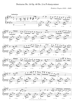 ほぼ未使用品　名古屋帯 F. Chopin 楽譜デザイン　コンサート、観劇など Nocturne in F-sharp minor, Op. 48, No. 2 の公式楽譜を演奏する by