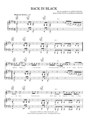 バック・イン・ブラック 楽譜 タブ譜あり ギター (ソロ) | MuseScore.com