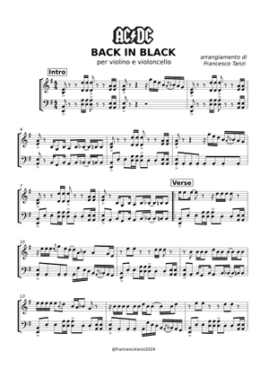 バック・イン・ブラック 楽譜 タブ譜あり ギター (ソロ) | MuseScore.com