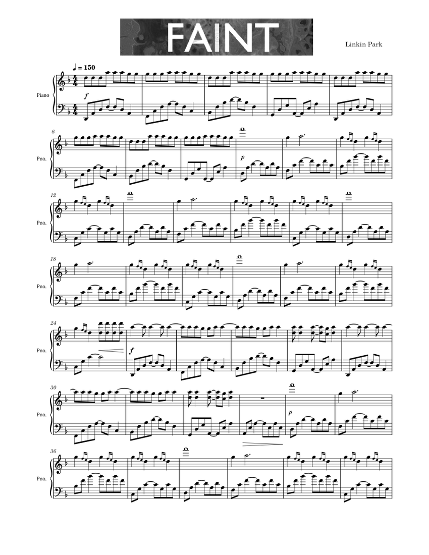 フェイント – リンキン・パーク 楽譜 ピアノ (ソロ) | MuseScore.com