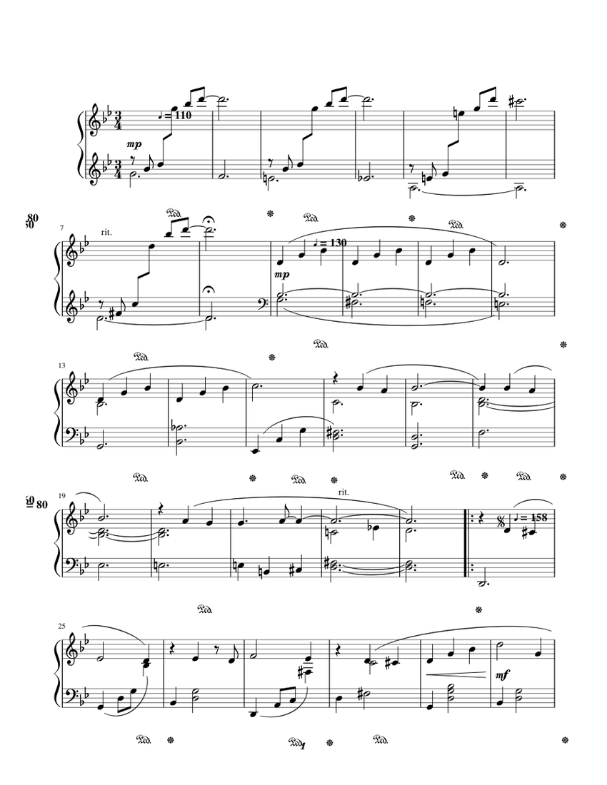 ワルツ - 武満徹 楽譜 ピアノ (ソロ) easy | MuseScore.com