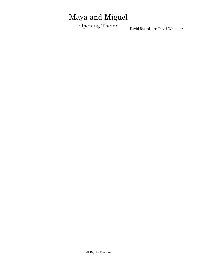 Maya and Miguel – David Ricard Sheet Music for Trombone, Tambourine ...