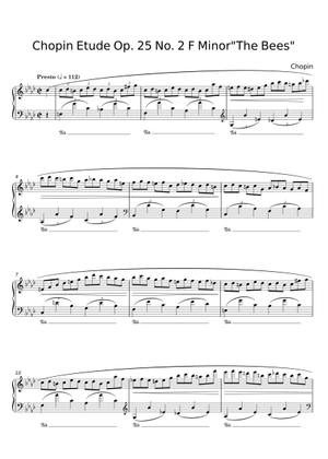 Etude No. 2, Op. 25 (The Bees) – Frédéric Chopin 楽譜 ピアノ (ソロ