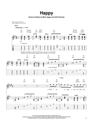 Tumbling dice の公式楽譜を演奏する by The Rolling Stones ギター