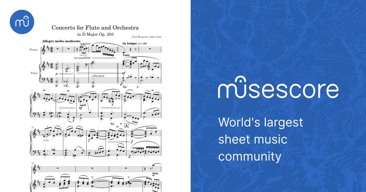 フルート協奏曲 Op. 283 - C. ライネッケ 楽譜 ピアノ, フルート (ソロ