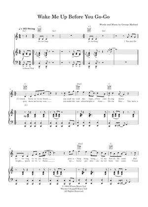 Wake Me Up Before You Go Go - Wham! 楽譜 コード付き ピアノ (ソロ Wake Me Up Before You Go Go - Wham! 楽譜 コード付き ピアノ (ソロ
