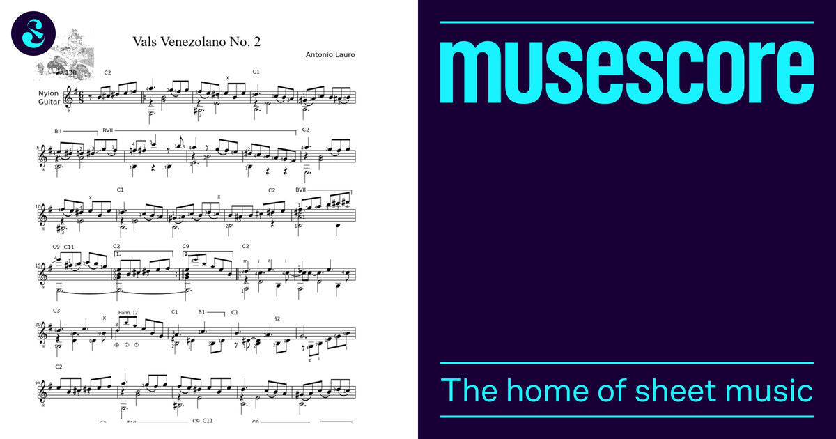 ベネズエラのワルツ 楽譜 ギター (ソロ) | MuseScore.com