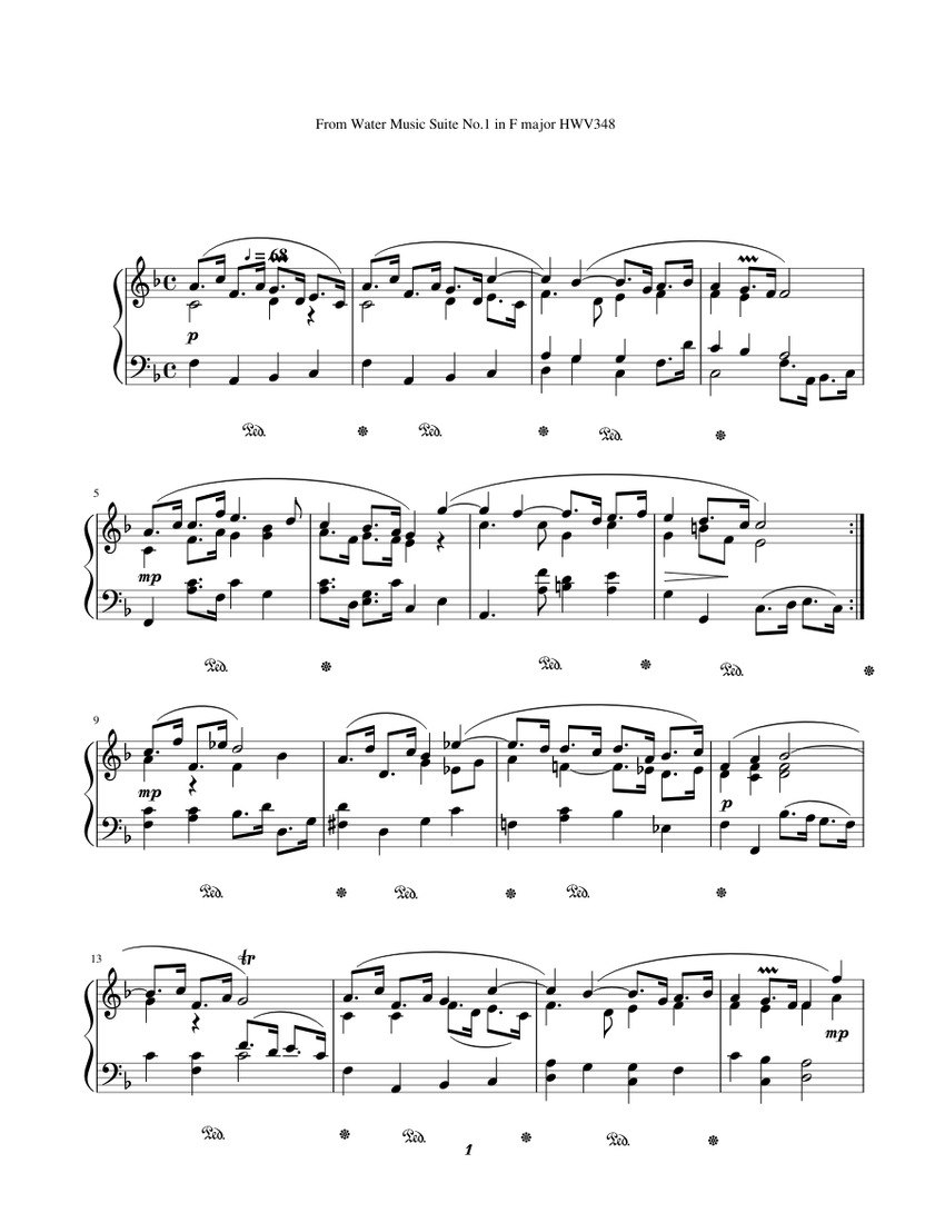 水上の音楽, HWV 348-350 - ゲオルク・フリードリヒ・ヘンデル 楽譜