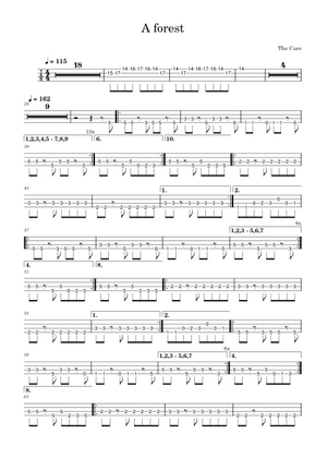 ア・フォレスト - ザ・キュアー 楽譜 タブ譜あり ギター (混合デュオ