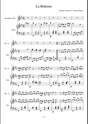La boheme – Charles Aznavour 楽譜 ピアノ (ソロ) easy | MuseScore.com