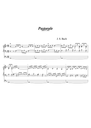 J. S. バッハ: パストラーレ, BWV 590 楽譜 オルガン (混合