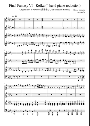 Final Fantasy VI - Madoshi Kefuka 楽譜 ピアノ (ソロ) | MuseScore.com