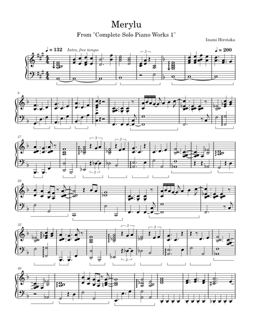 Izumi Hirotaka - Complete Solo Piano Works 1 sheet music by Behbo