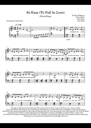 So Easy – オリヴィア・ディーン 楽譜 ピアノ (ソロ) | MuseScore.com