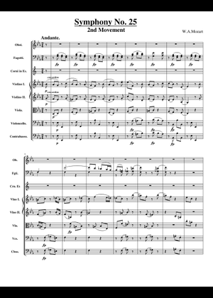 交響曲第25番 (モーツァルト) 楽譜 ピアノ (ソロ) | MuseScore.com