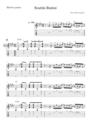 Scuttle buttin の公式楽譜を演奏する by Stevie Ray Vaughan & Double