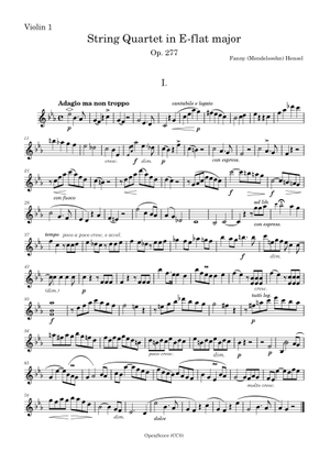 String Quartet in E-flat major Op.277 - Fanny Hensel 楽譜 バイオリン, ビオラ, チェロ ...